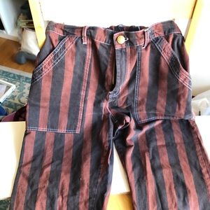 Big Bud Brown and Black Striped Work Pants M